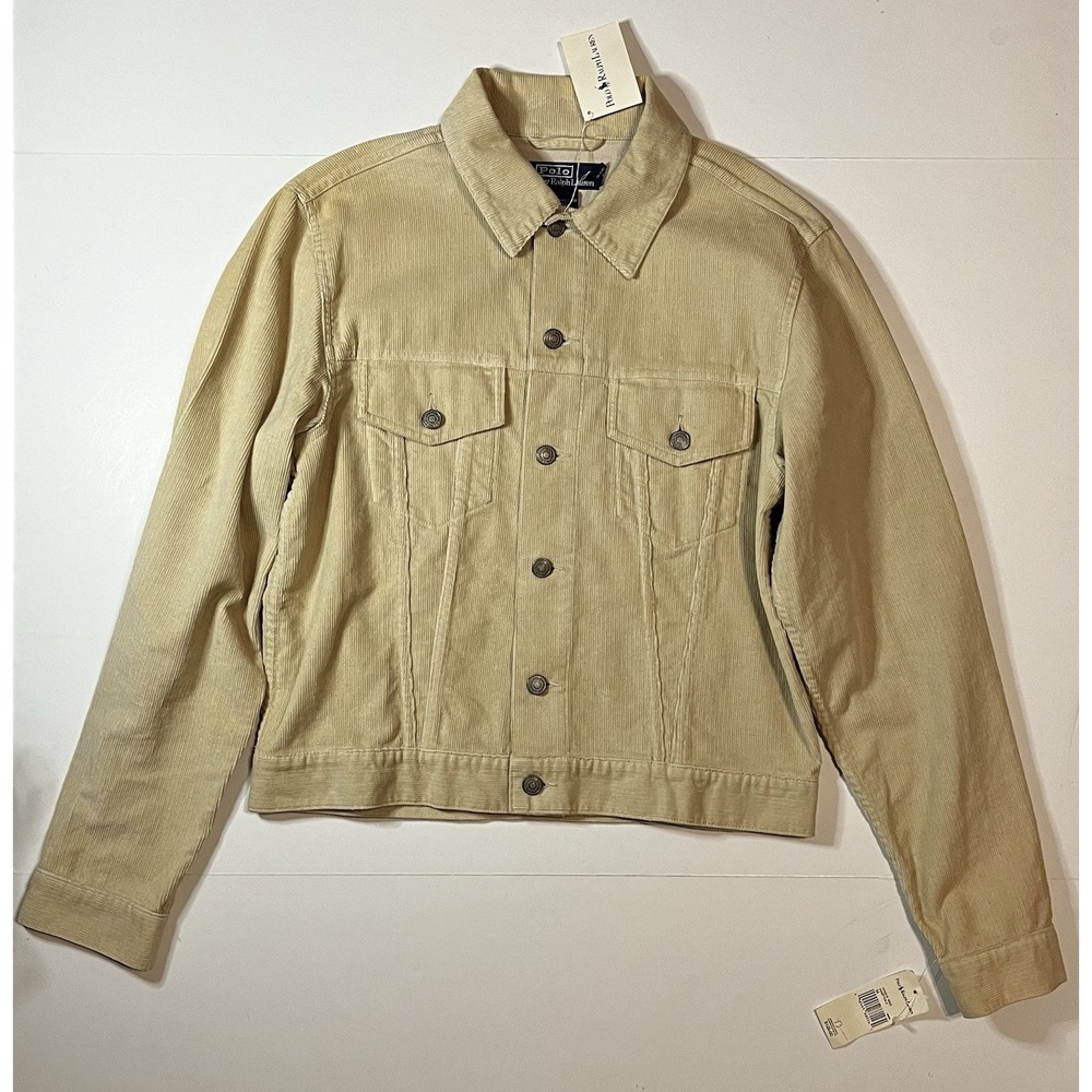 Vintage Polo Ralph Lauren Corduroy Trucker Jacket Size Medium DS NWT
